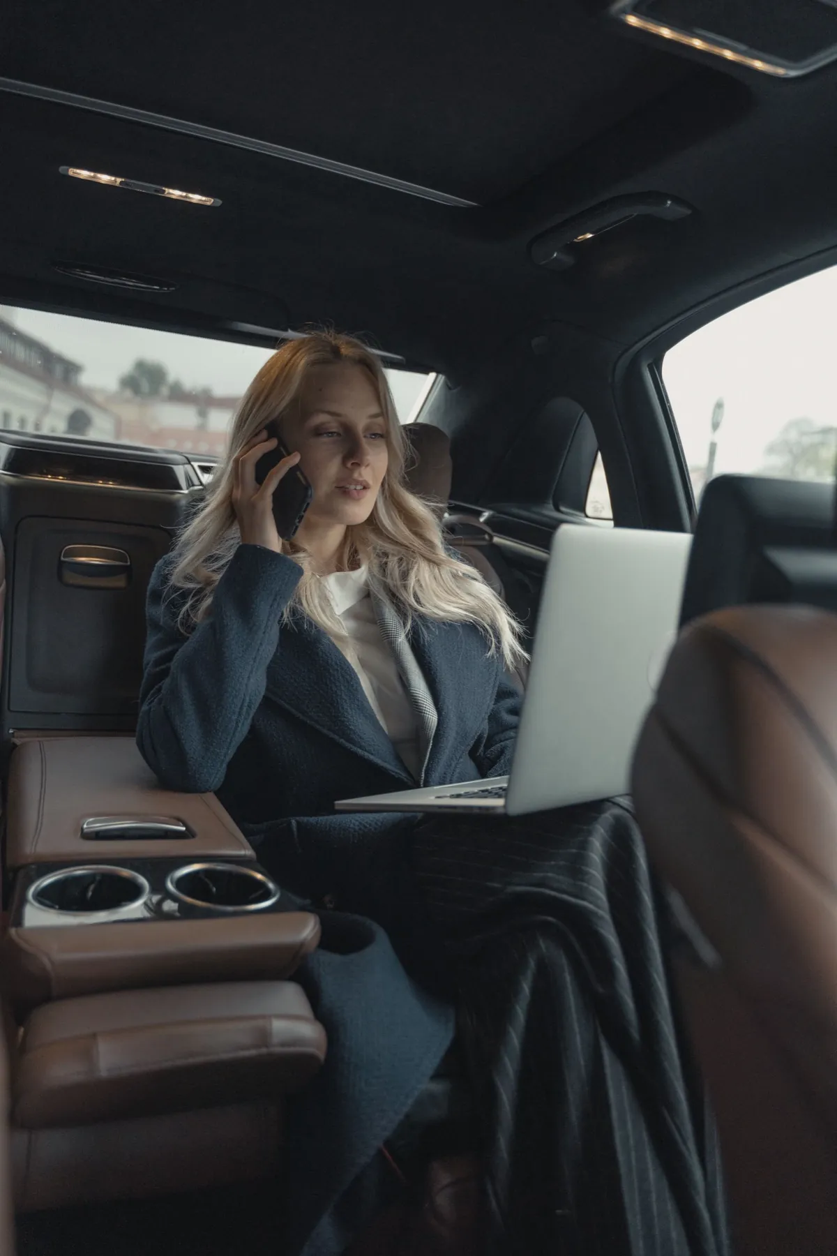 Business traveler checking the day's schedule
