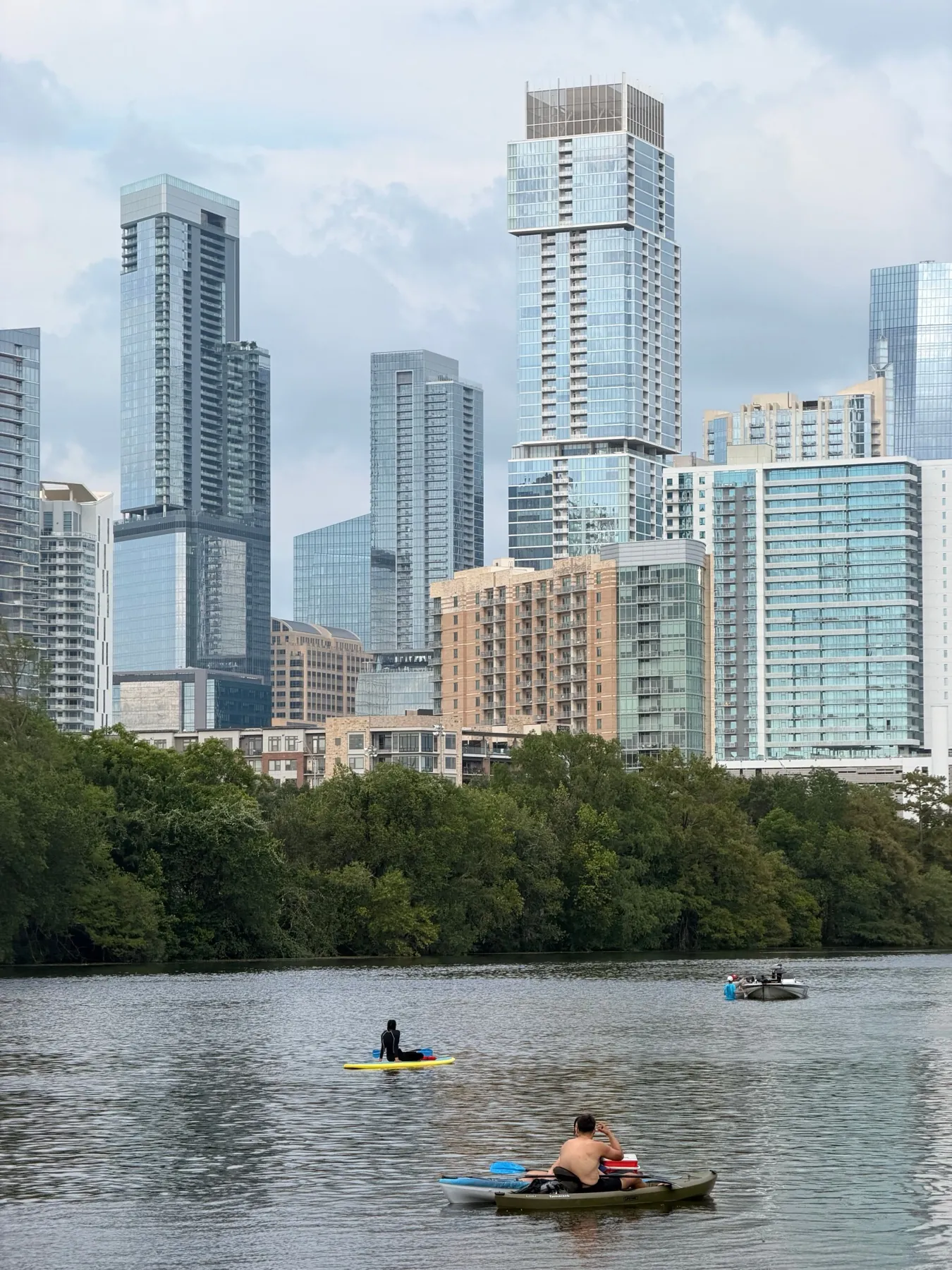 Austin skyline on an intercity ride from Houston